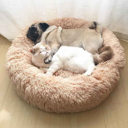 Give Your Pet the Ultimate Nap Experience: Calming Donut Bed for Dogs & Cats
