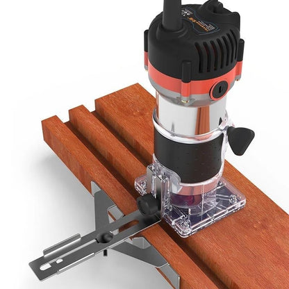 Electric wood edge trimmer being used for woodworking projects