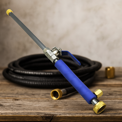 Multi-function hose with high-pressure nozzle for efficient outdoor cleaning
