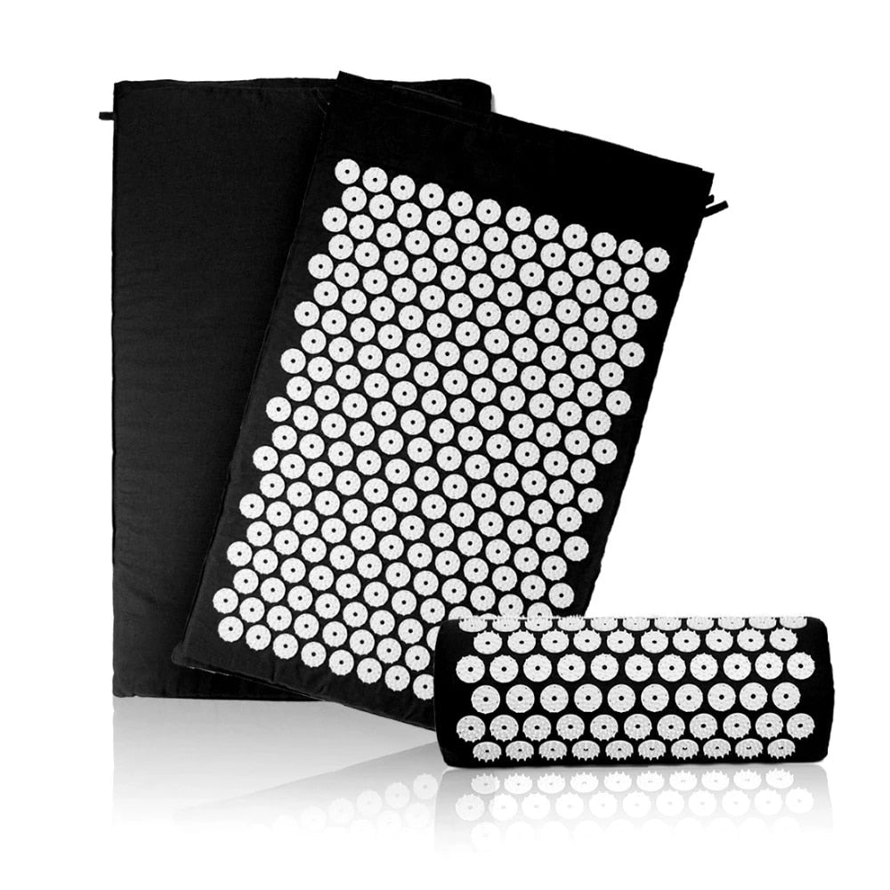 Acupressure mat and cushion for improving posture and relieving soreness