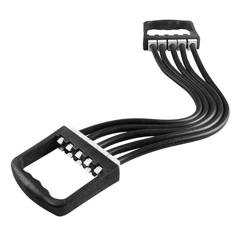 Black Adjustable chest expander resistance band with stackable handles for customizable intensity