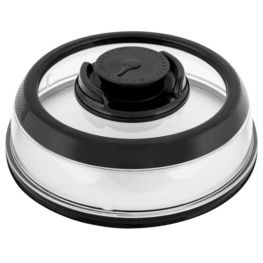 Airtight black silicone vacuum food cover for kitchen storage