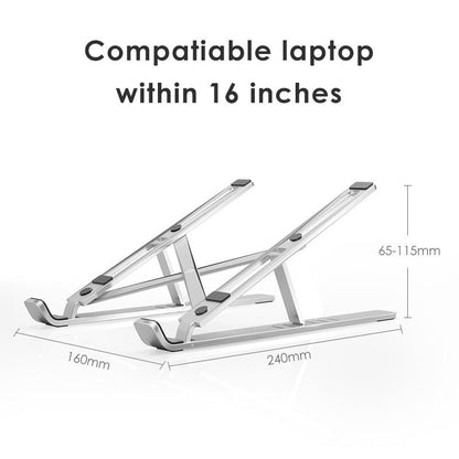 Aluminum adjustable laptop riser for laptops and notebooks