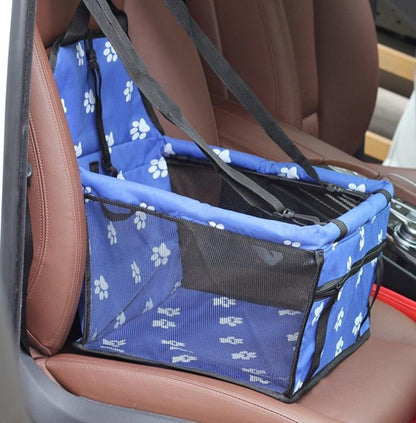 Durable blue pet car seat hammock providing safety and comfort for pets during car rides