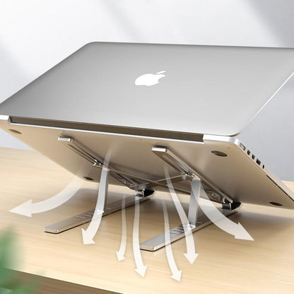 Durable aluminum laptop riser for ergonomic workstation setup