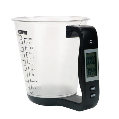Digital LCD measuring cup scale for weighing ingredients and reading temperature in real time