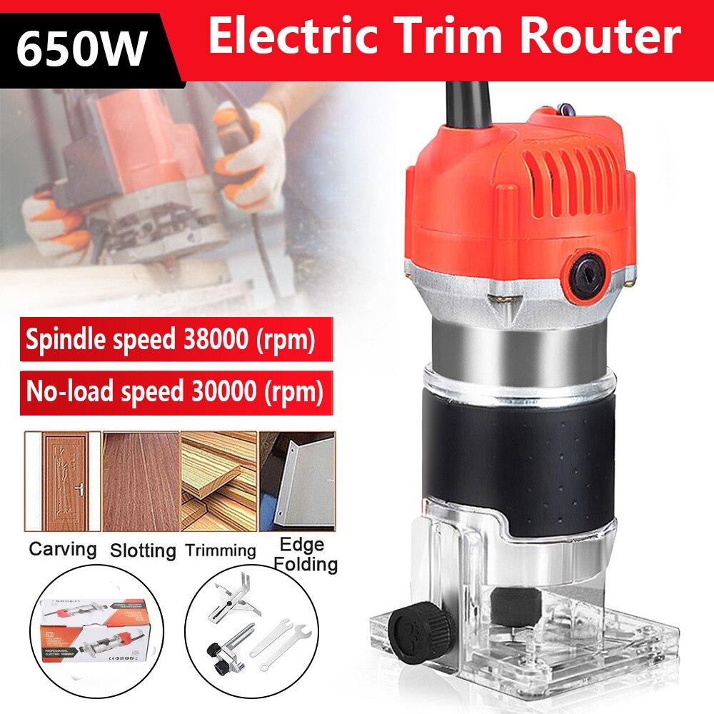 Electric wood edge trimmer with powerful all-copper motor for precision cutting