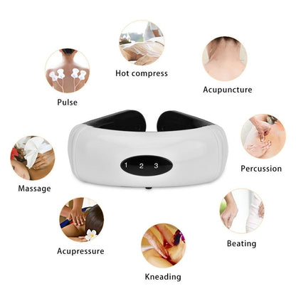 Magnetic pulse electric neck massager boosting circulation and relaxing muscles