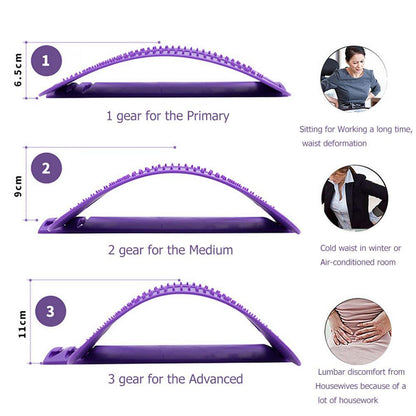 Massage stretcher designed for back pain relief and spinal alignment