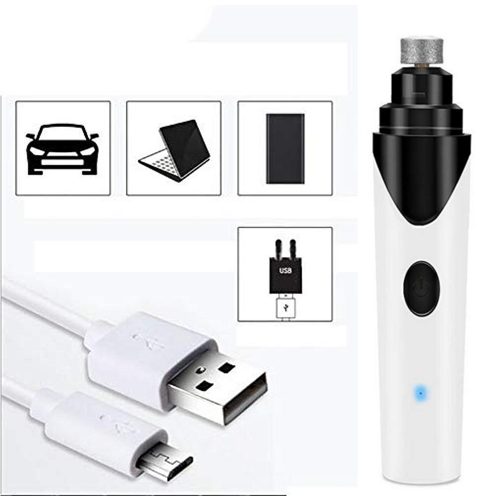 How to charge a rechargeable pet nail clipper using the included USB charger