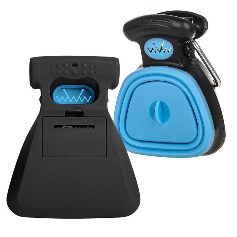 Hygienic blue dog poop scooper for picking up pet waste outdoors