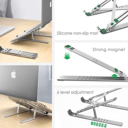 Ergonomic laptop stand made of durable aluminum for desk use