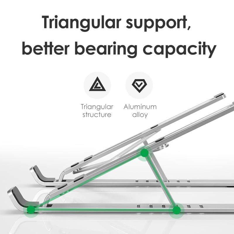 Aluminum adjustable laptop riser improving posture while working