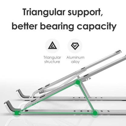 Aluminum adjustable laptop riser improving posture while working