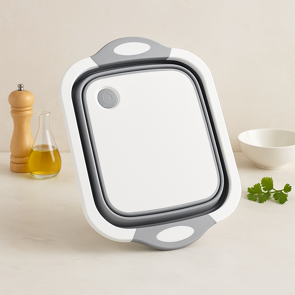 Foldable kitchen chopping board for easy storage and use