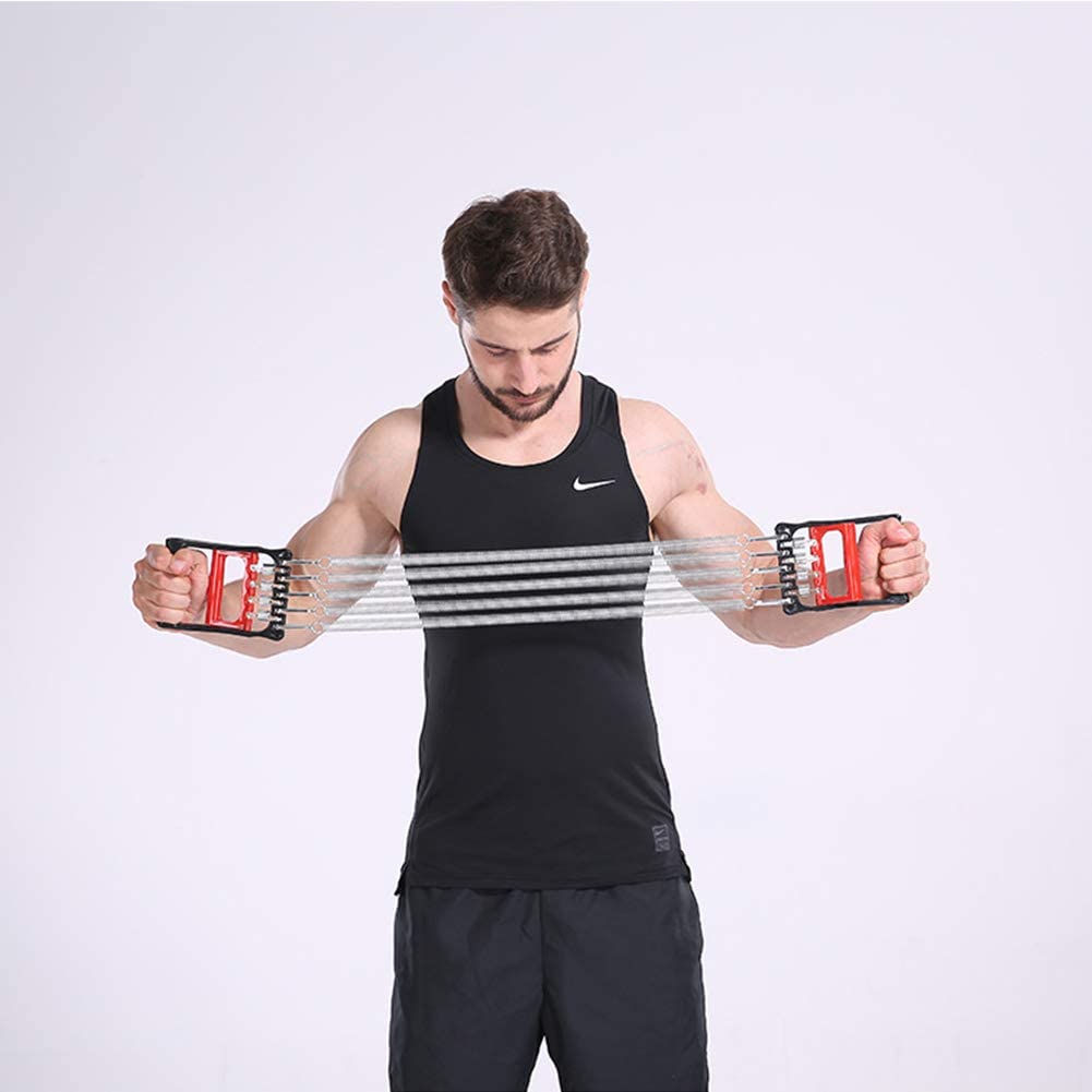 Customizable resistance band chest expander for beginners and advanced users
