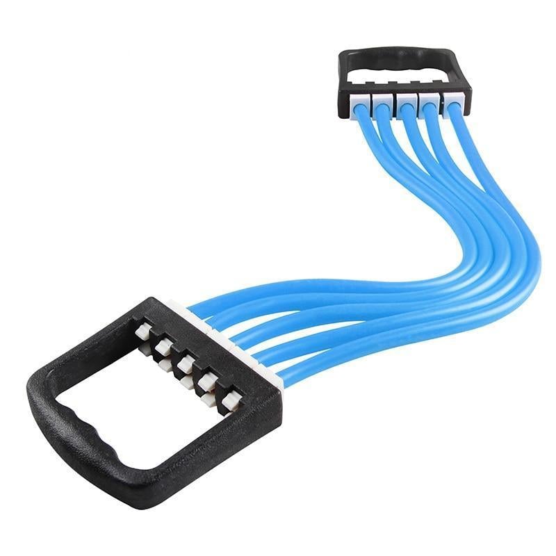 Blue Resistance band chest expander for home workouts, yoga, pilates, and strength training