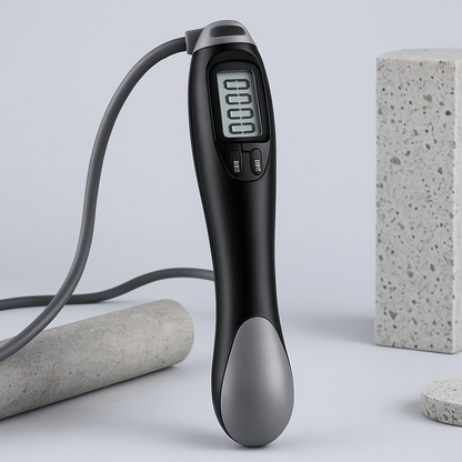 Smart cordless jump rope for digital fitness tracking, calorie counting, and jump monitoring