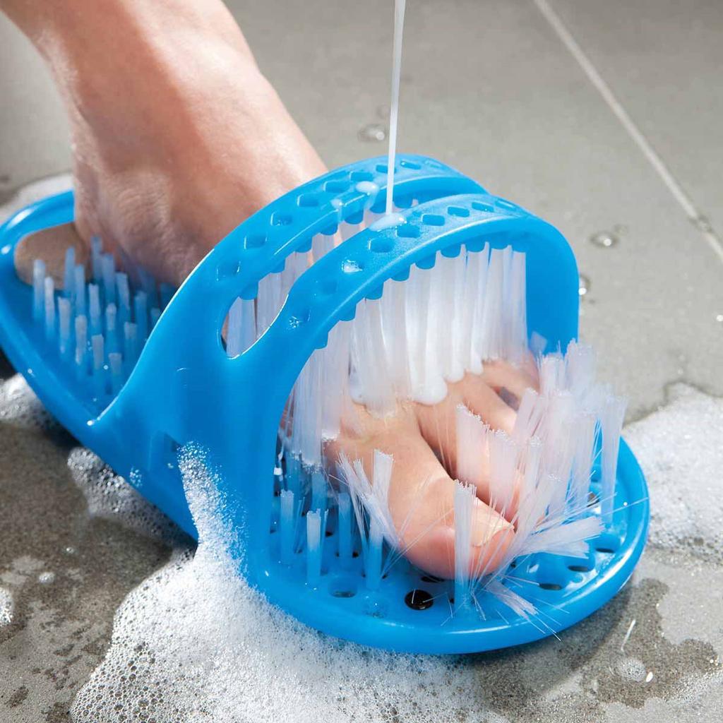 Spa-style foot massage slippers for shower and bath use