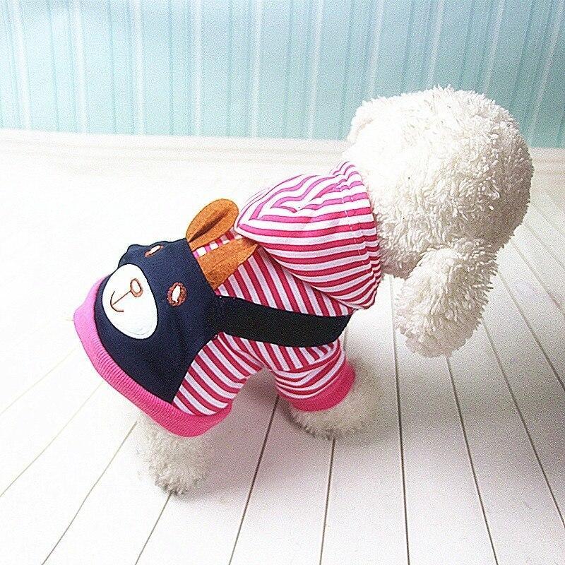 Striped dog hoodie winter outfit keeping small dogs warm and cozy