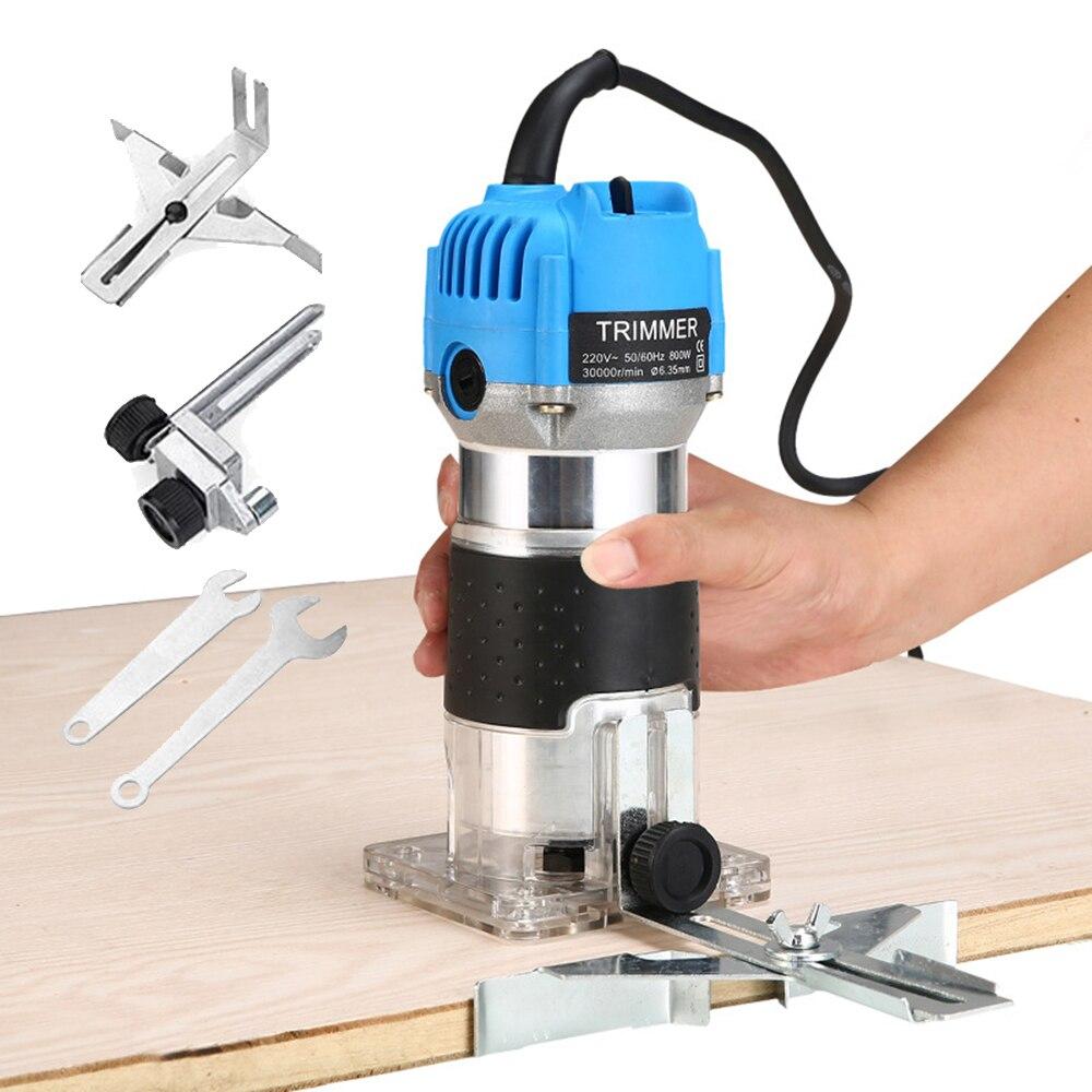 Wood edge trimmer electric tool for square grooves, round edges, and bevels
