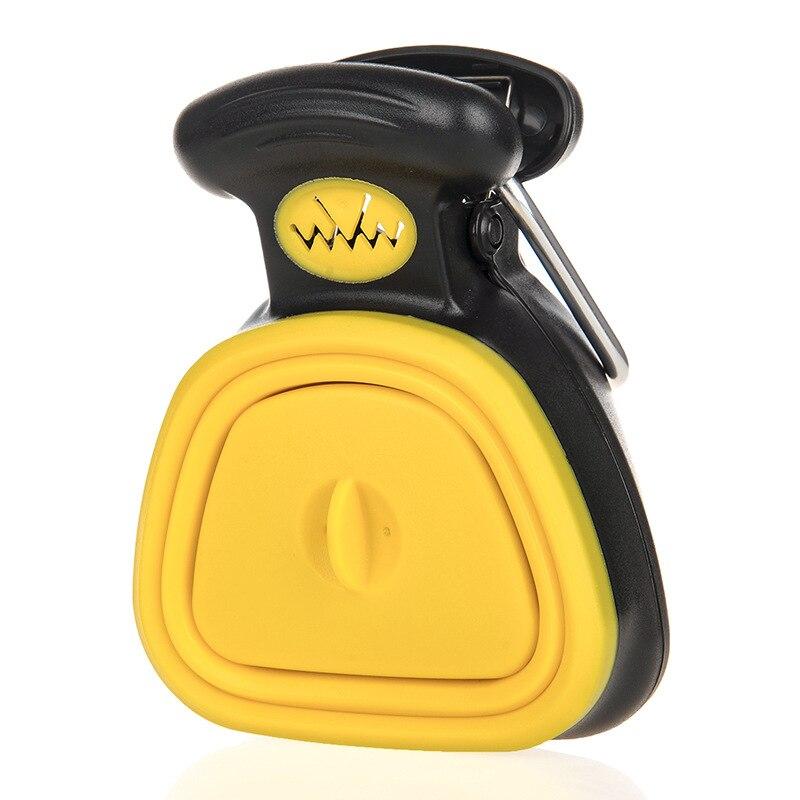 Yellow dog poop scooper for easy and hygienic pet waste cleanup